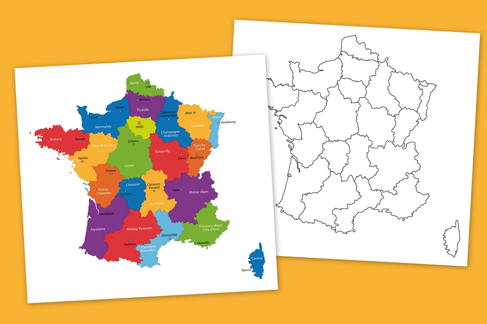 Maps of france to color at
