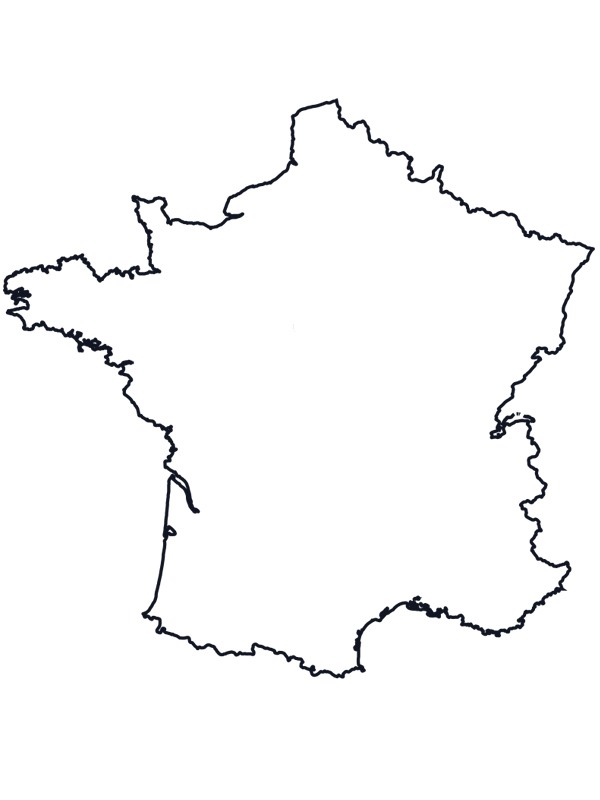 Map of france coloring page