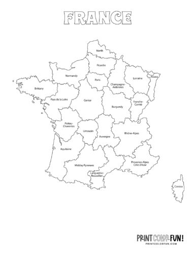 Maps of france to color at