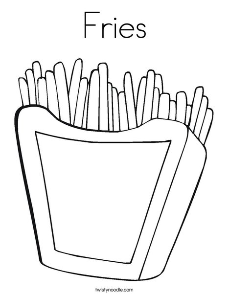 Fries coloring page