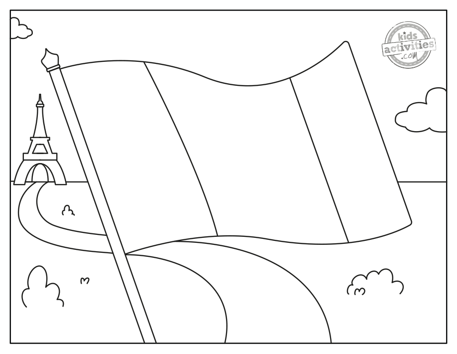 Free french flag coloring page kids activities blog