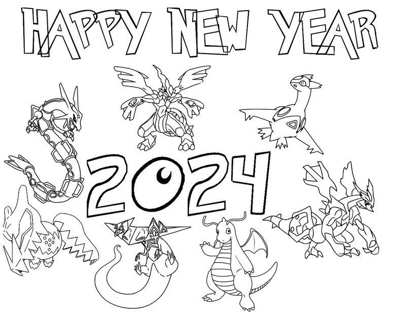 Coloring pages happy new year