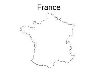 France map printable template france map coloring sheet tpt