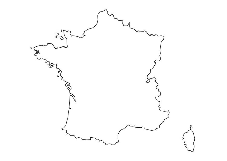 Coloring page map of france