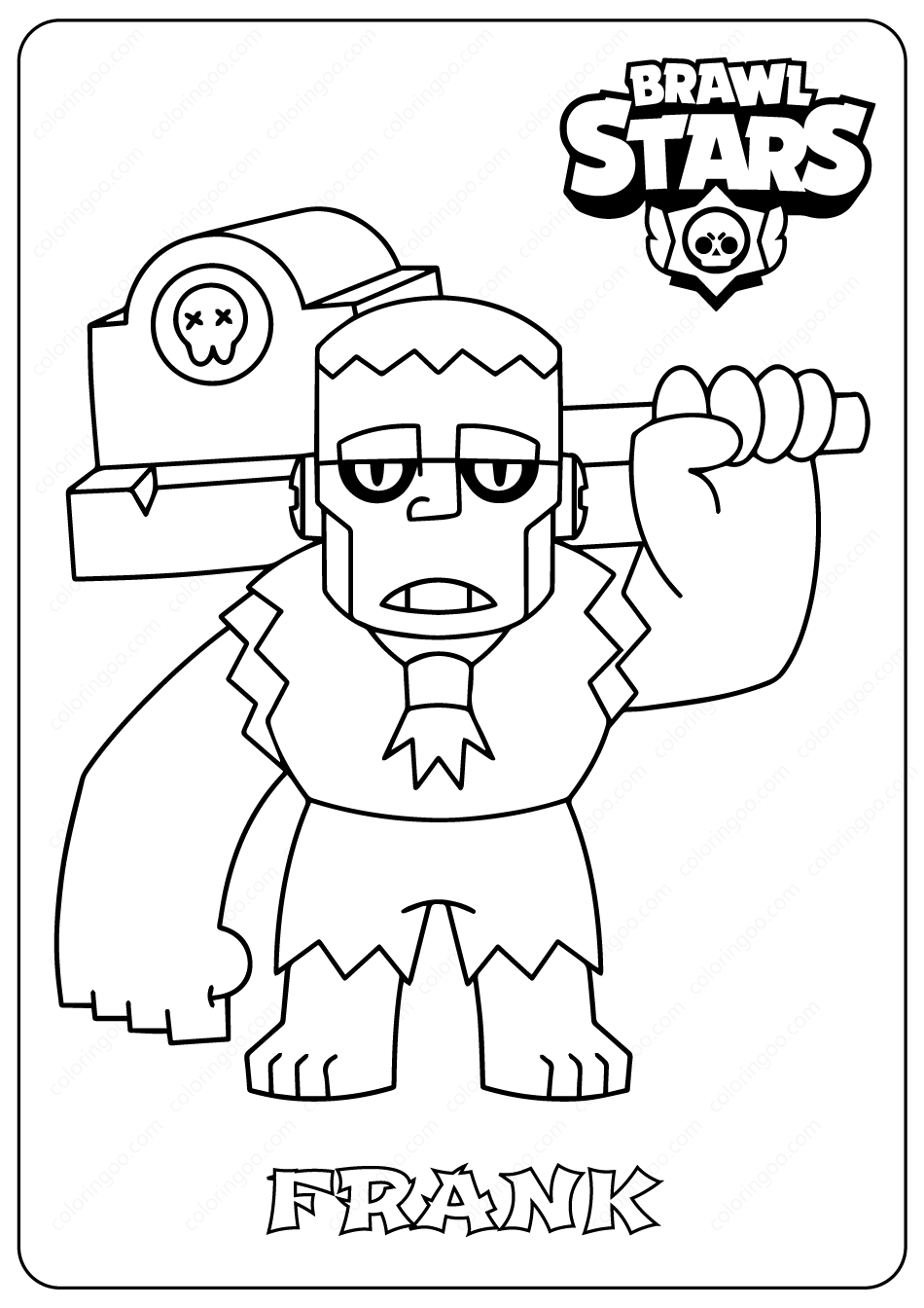 Brawl stars frank pdf coloring pages star coloring pages coloring pages cartoon coloring pages