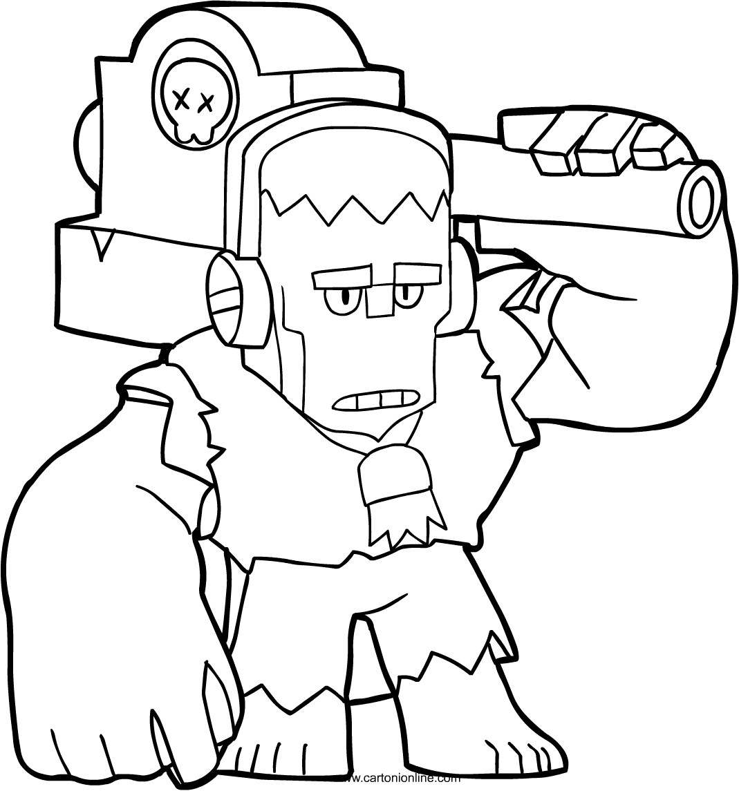 Frank of brawl stars coloring page