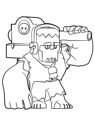 Brawl stars frank coloring page free printable coloring pages