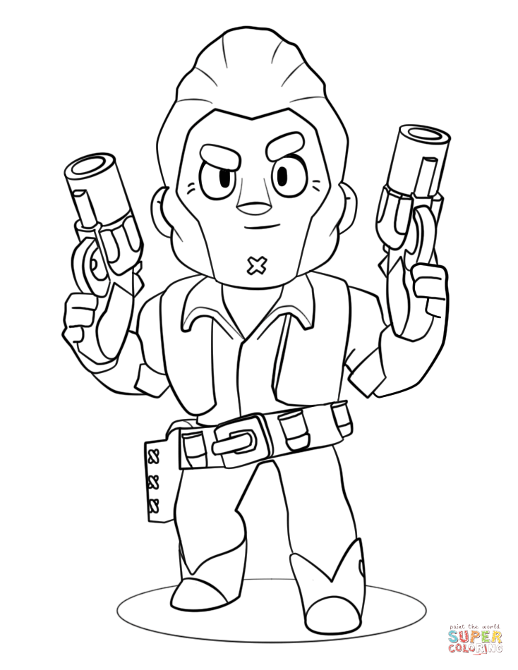 Brawl stars colt coloring page free printable coloring pages