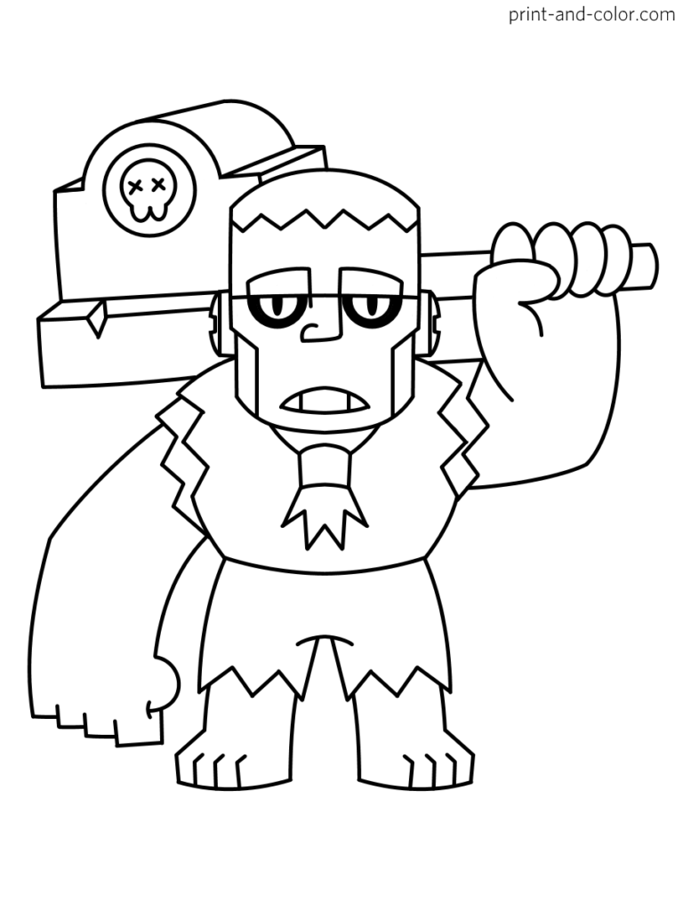 Brawl stars coloring page character frank star coloring pages coloring pages stars