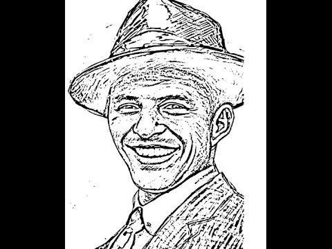 How to draw frank sinatra face sketch drawing step by step