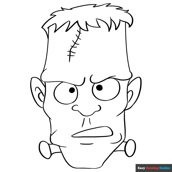 Frankenstein monster coloring page easy drawing guides