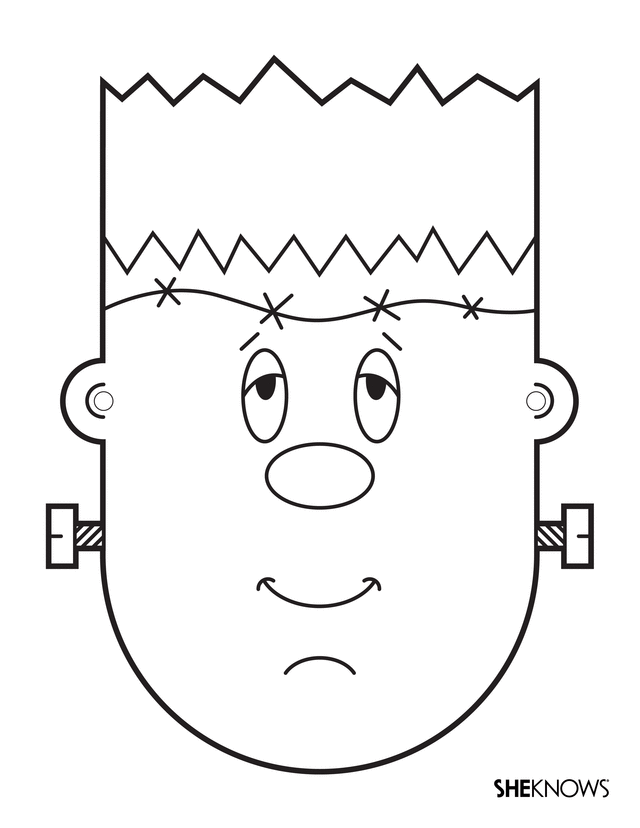 Frankenstein head coloring page