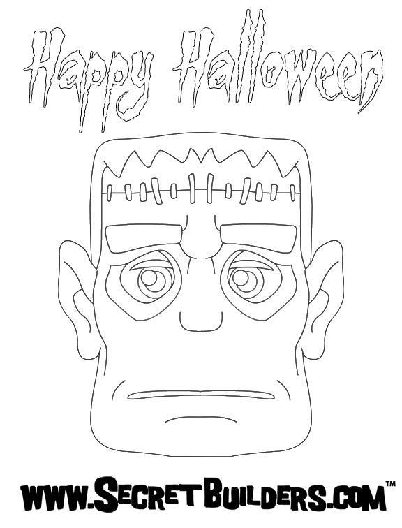 Frankenstein face coloring pages