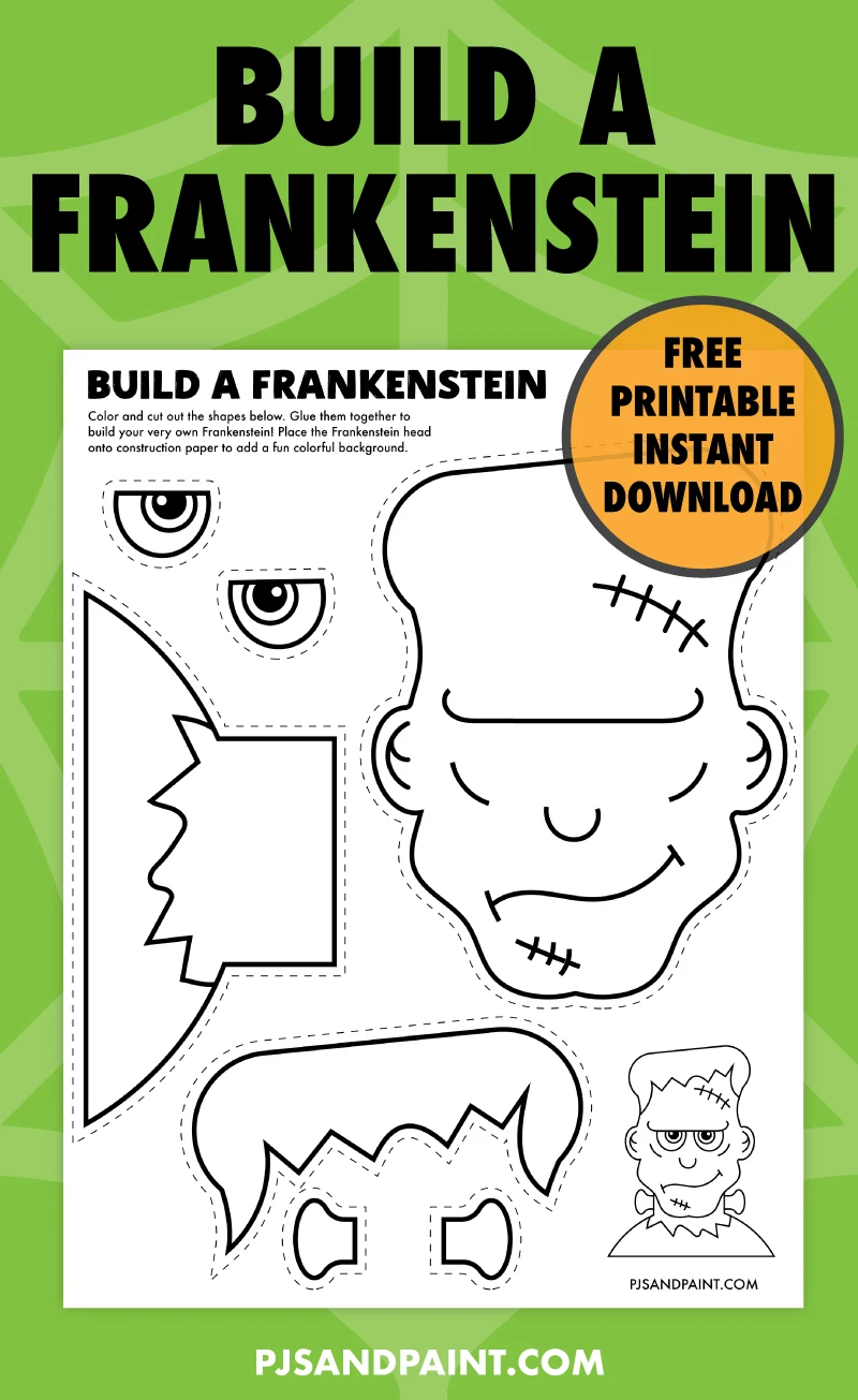 Free printable build a frankenstein craft