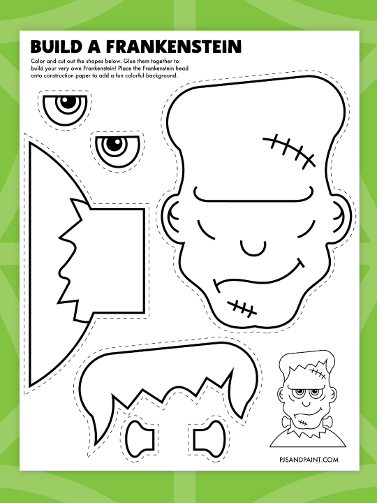 Free printable build a frankenstein craft