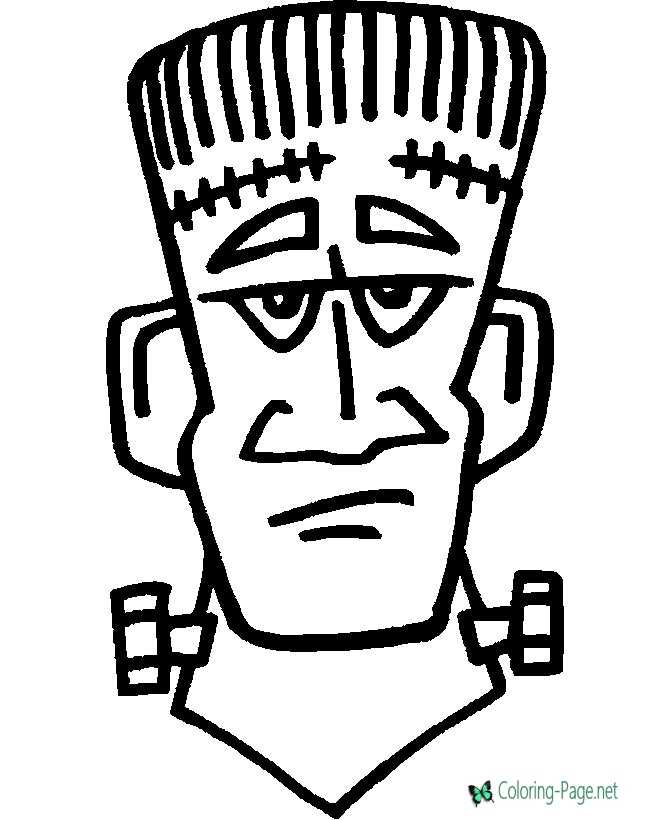 Frankenstein halloween coloring page