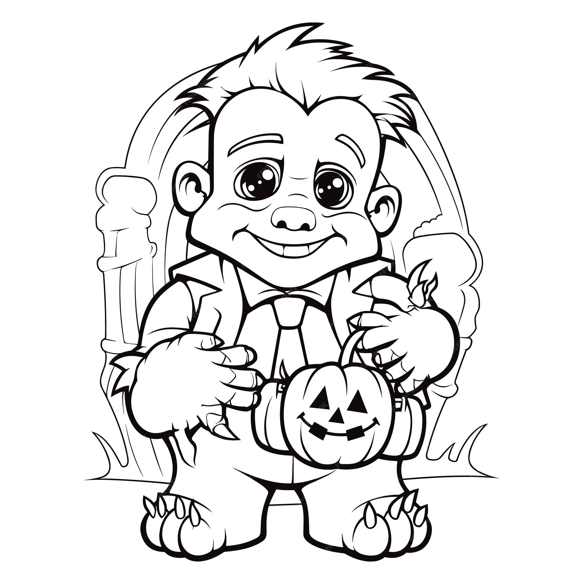 Premium vector frankensteins monster coloring book for kids