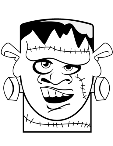 Frankenstein head coloring page free printable coloring pages