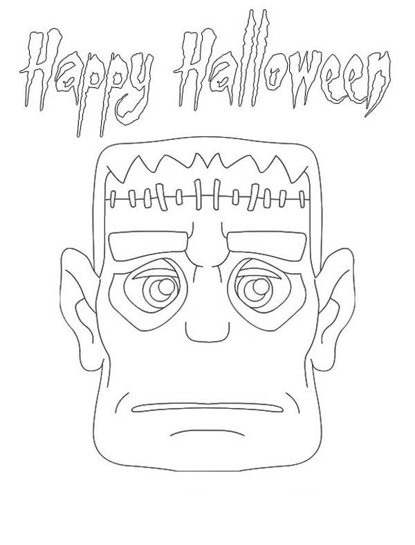 Frankenstein head coloring page
