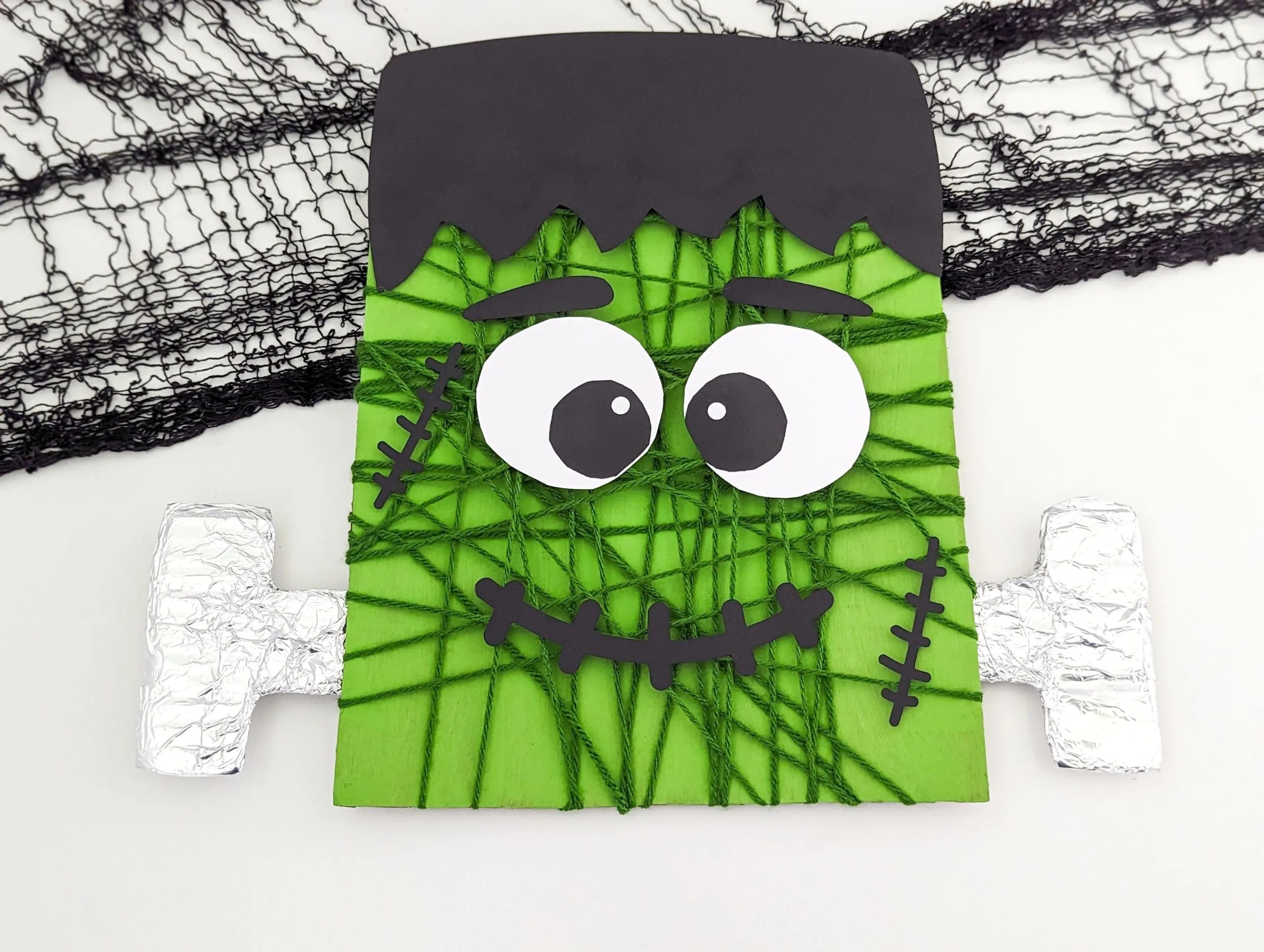 How to make a yarn wrapped frankenstein craft