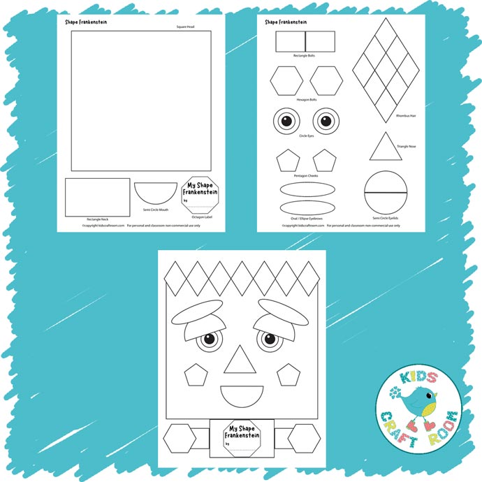 Shape frankenstein halloween craft â kids craft room