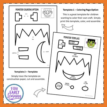 Halloween frankensteins monster craft activity with writing prompts