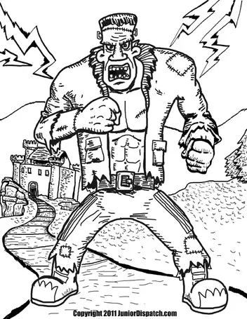 Fun frankenstein coloring pages