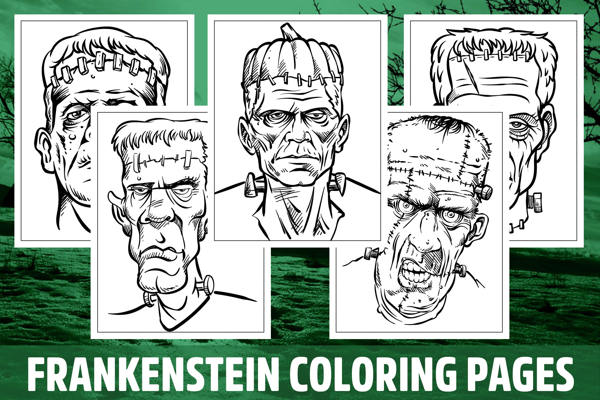 Frankenstein coloring pages for kids girls boys teens birthday school activity made by teachers