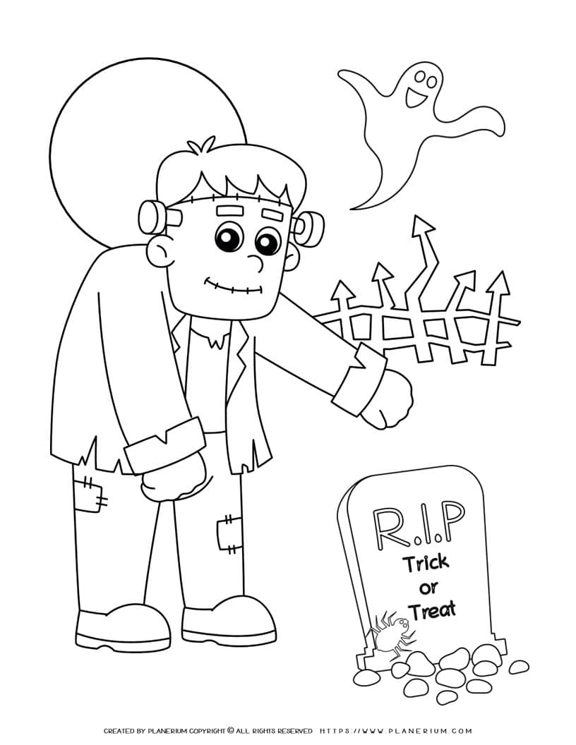 Frankenstein coloring page