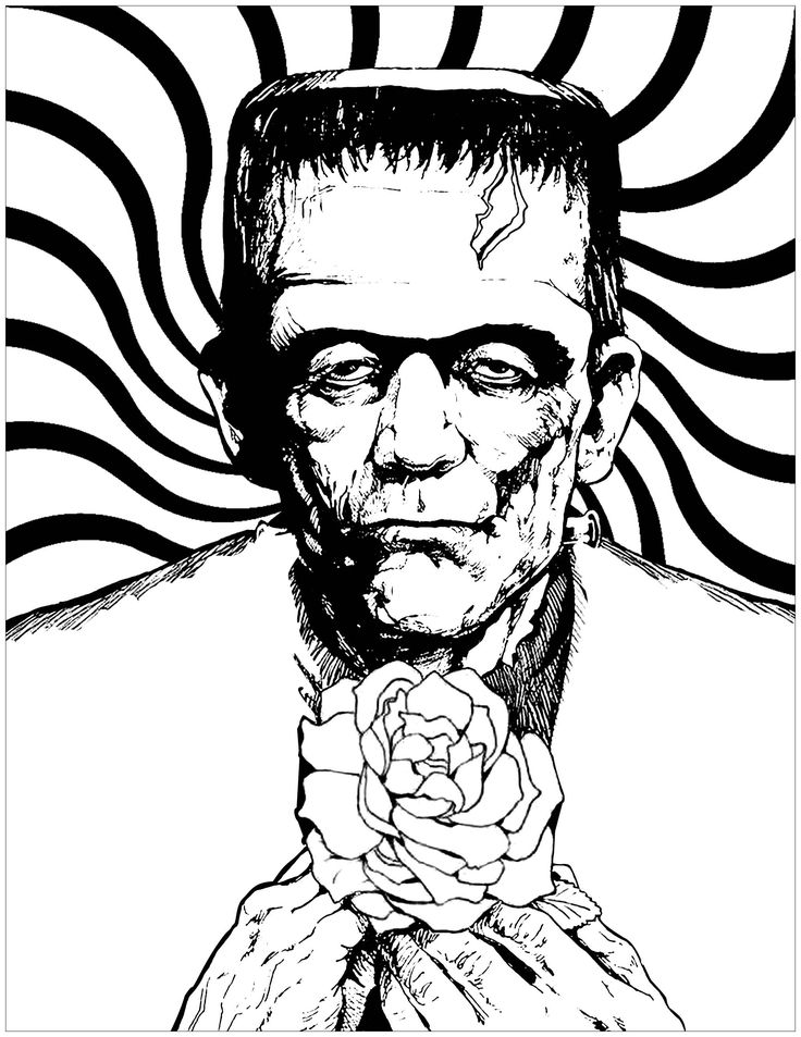 Awesome picture of frankenstein coloring pages
