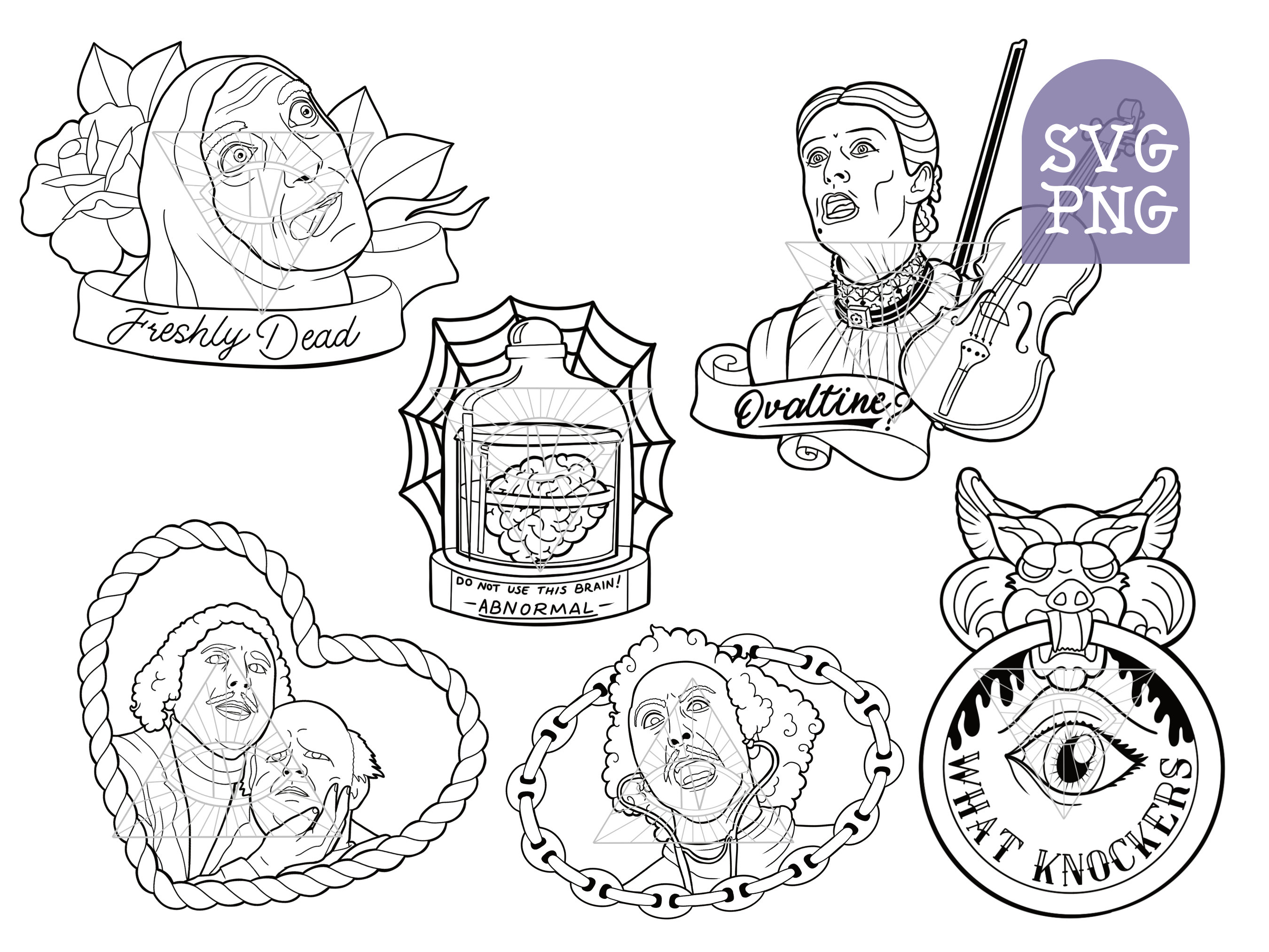 Young frankenstein horror svg png laser cut files bundle