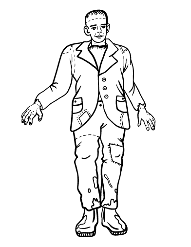 Free frankenstein coloring page