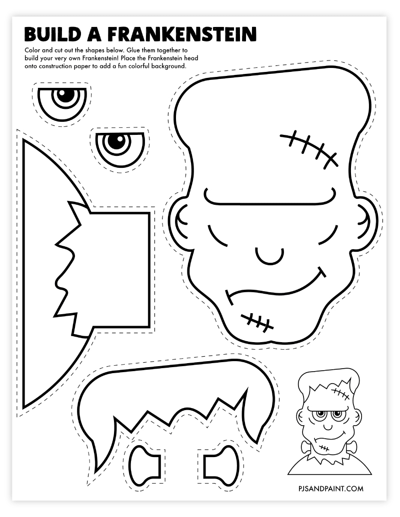 Free printable build a frankenstein craft