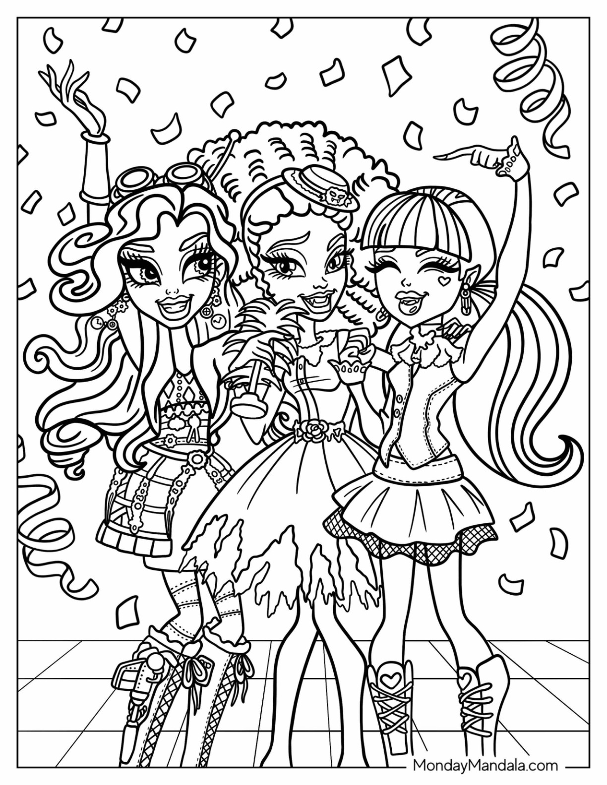 Monster high coloring pages free pdf printables