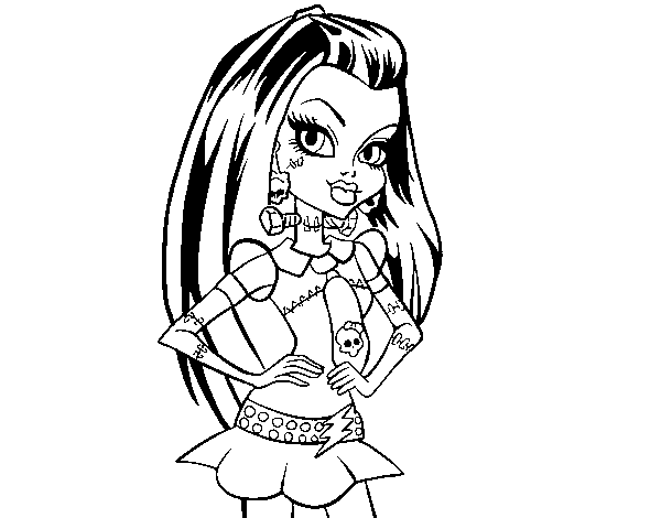 Monster high frankie stein coloring page