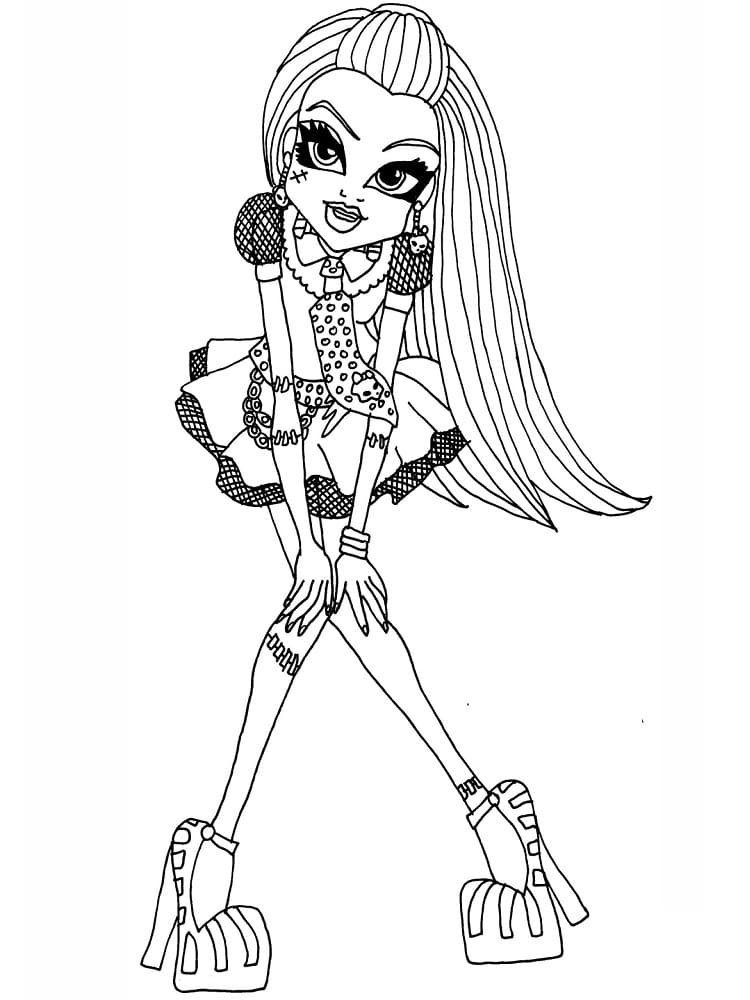 Monster high frankie stein coloring page