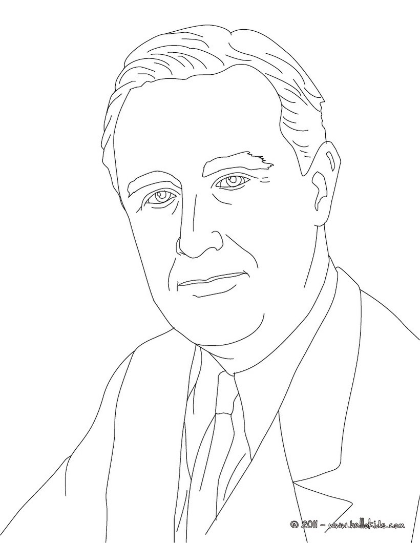 President franklin roosevelt coloring pages