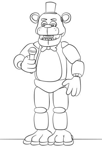 Freddy fazbear coloring page free printable coloring pages