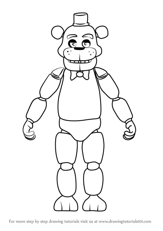 Learn how to draw freddy fazbear from five nights at freddys five nights at freddys step by step â fnaf coloring pages monster coloring pages coloring pages