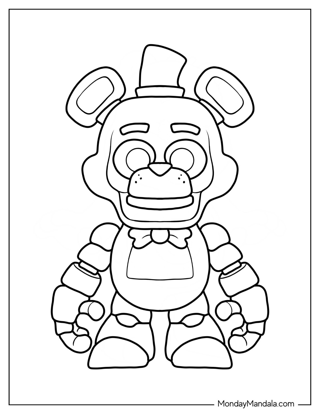 Five nights at freddies coloring pages free pdf printables