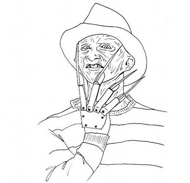 Freddy krueger colouring pages