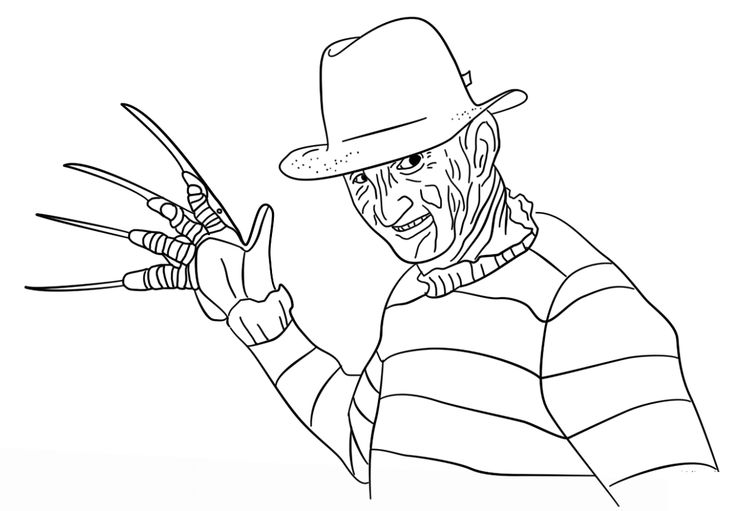 Freddy krueger coloring pages for free printable download educative printable freddy krueger drawing scary coloring pages freddy krueger