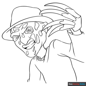 Freddy krueger from nightmare on elm street coloring page easy drawing guides