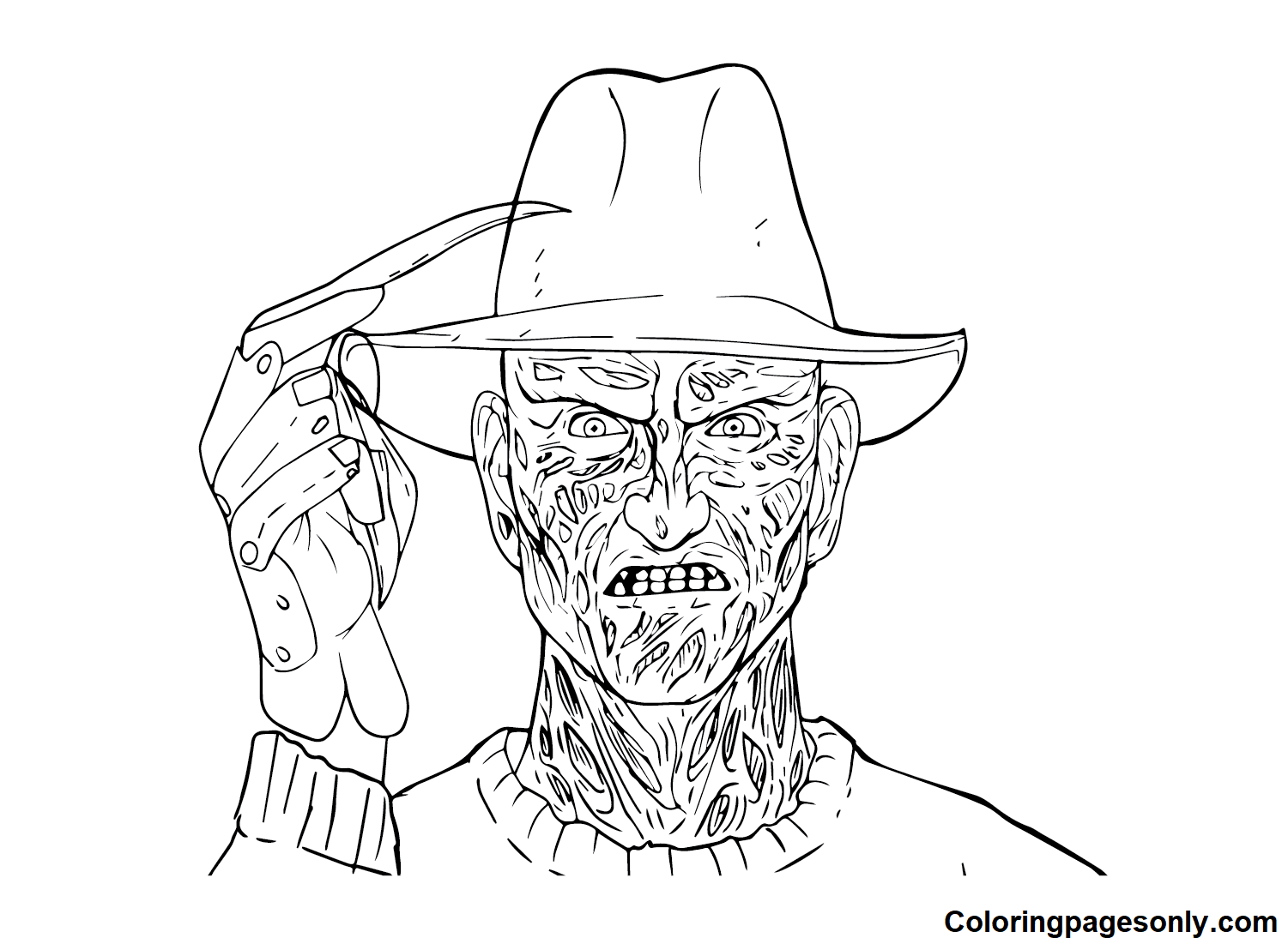 Freddy krueger coloring pages printable for free download
