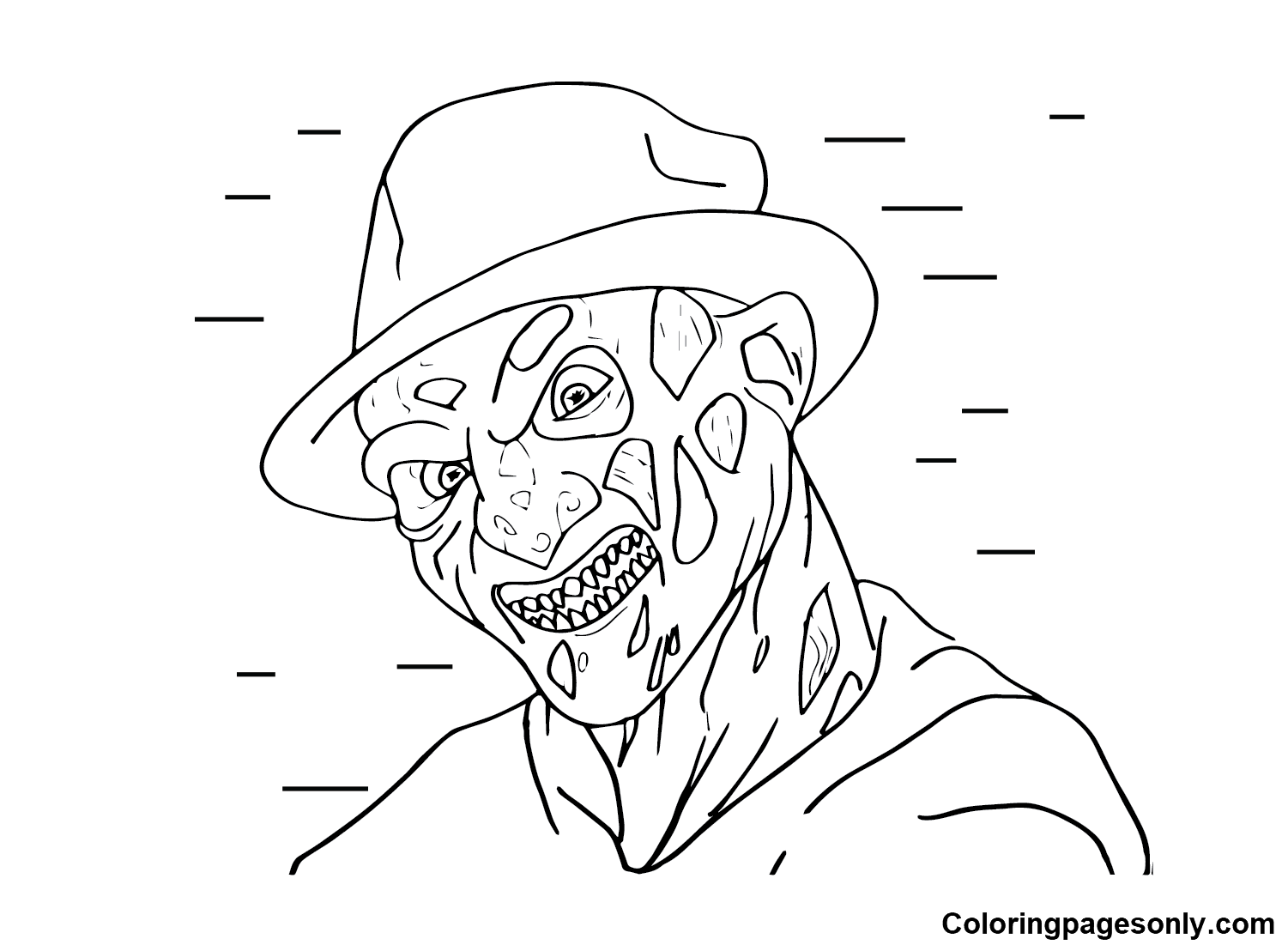 Freddy krueger drawing coloring page