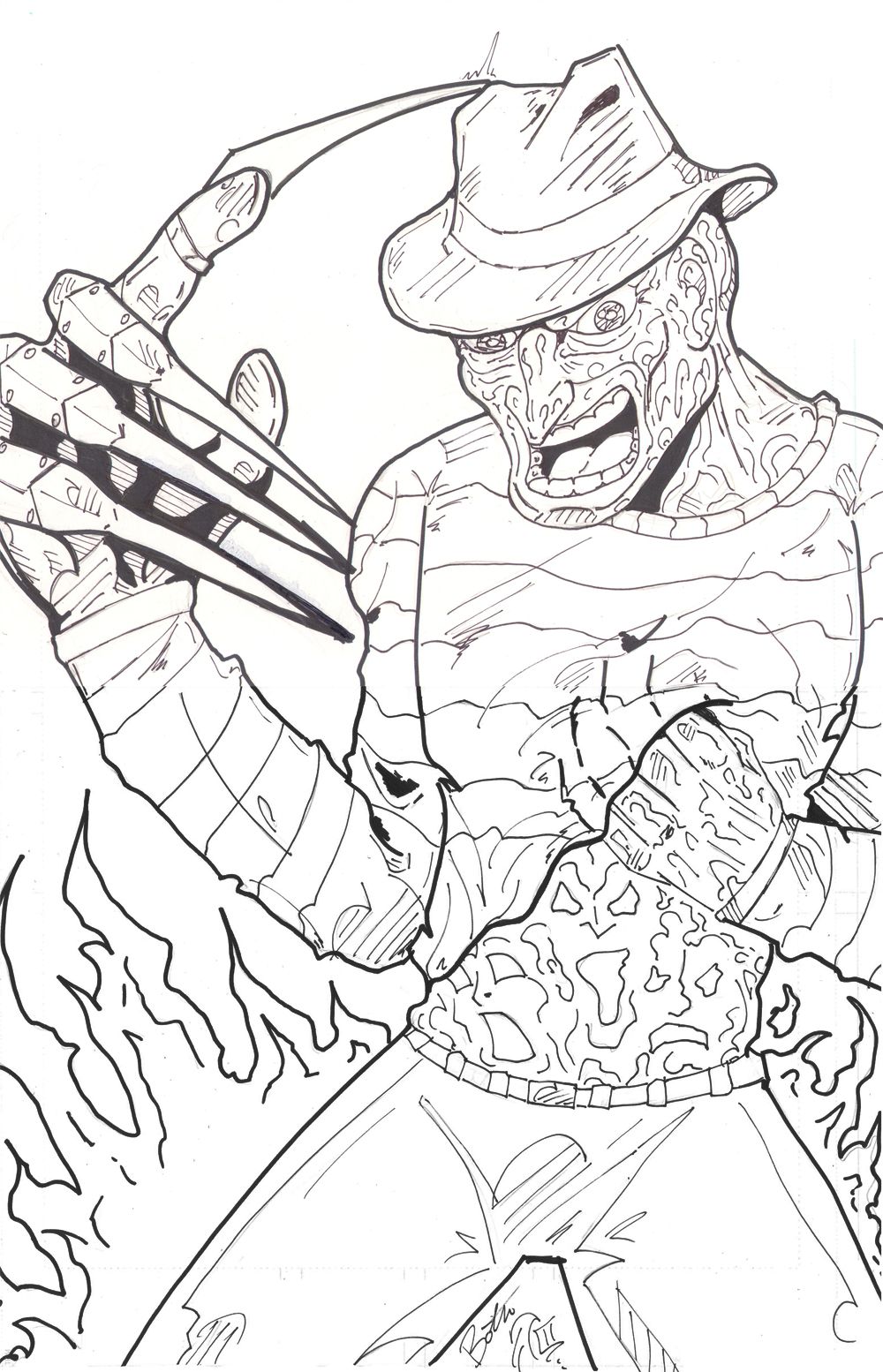 Colouring freddy krueger