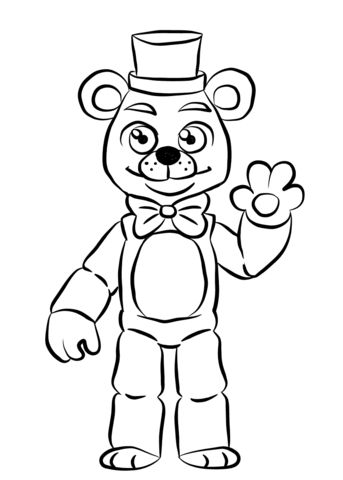 Fnaf golden freddy coloring page fnaf coloring pages cartoon coloring pages cute coloring pages