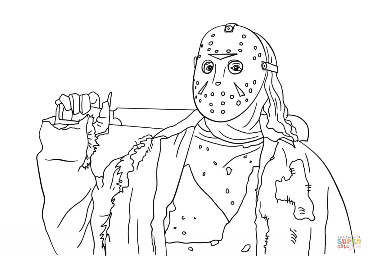 Friday the th jason coloring page free printable coloring pages