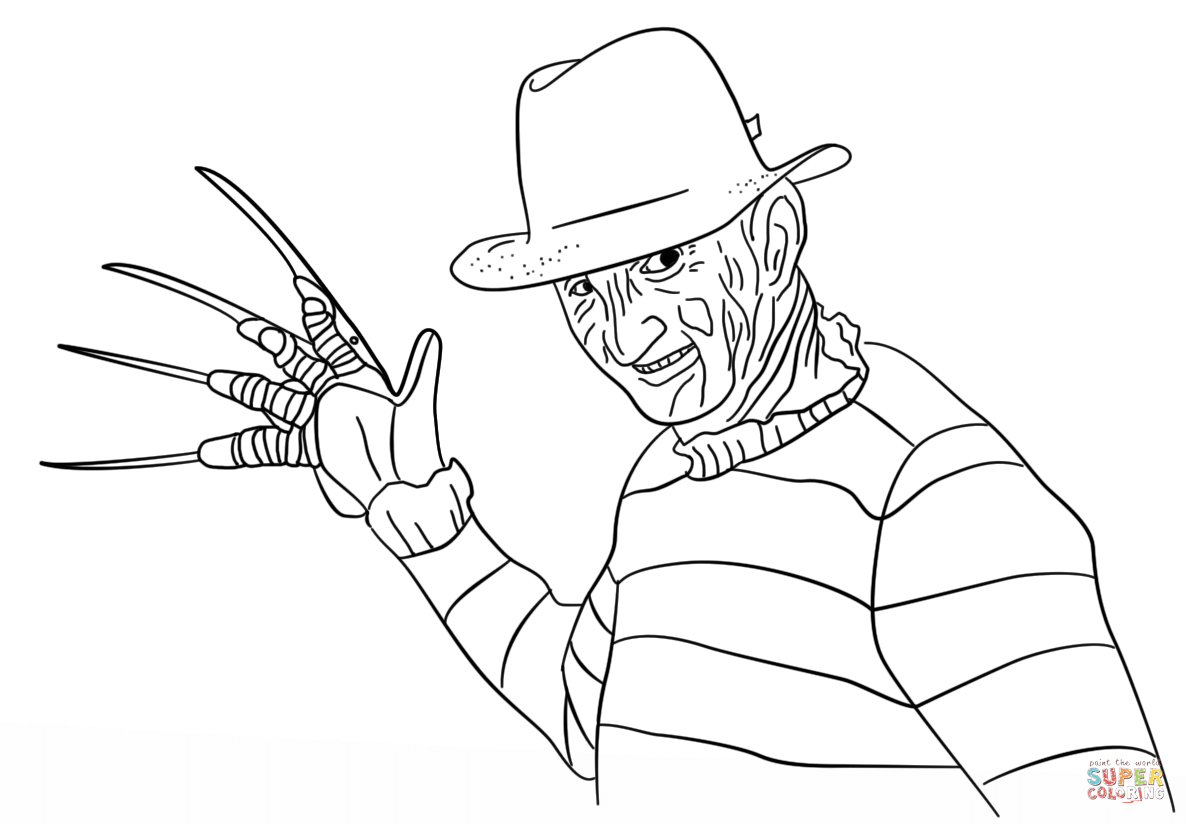 Freddy krueger coloring page free printable coloring pages