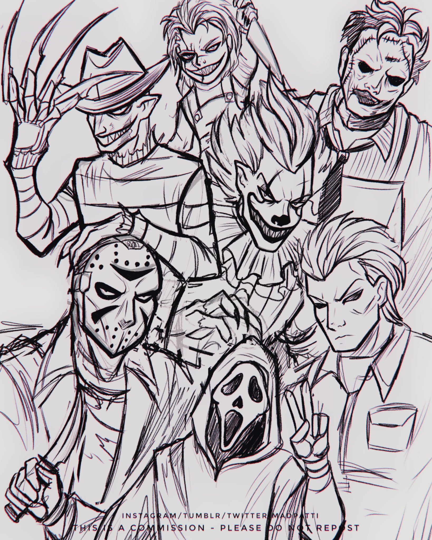 Ððpattiðð øùù x slasher mission wip freddykrueger michaelmyers pennywise jasonvoorhees leatherface chucky ghostface httpstcomhtqdgpba x